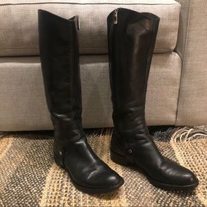 Black leather Via Spiga knee-high boots